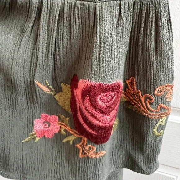 Knox Rose Olive Green boho mini dress - Picture 2 of 3